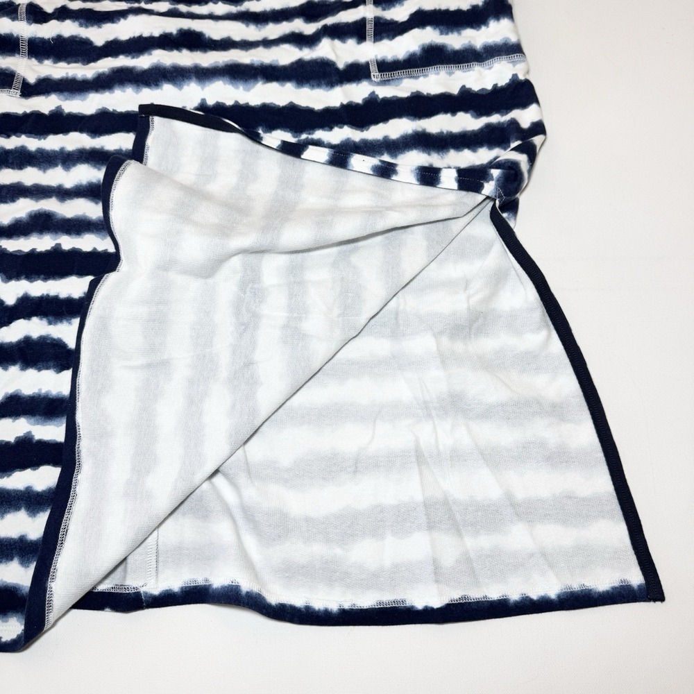 Talbots Terry Sleeveless Midi Dress XL Wavy Tie Dye Blue Pockets Travel Resort - Picture 6 of 10